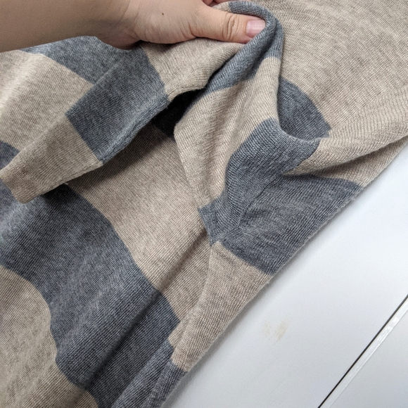 Eileen Fisher Stripe Gray & Tan Sweater - Picture 4 of 7